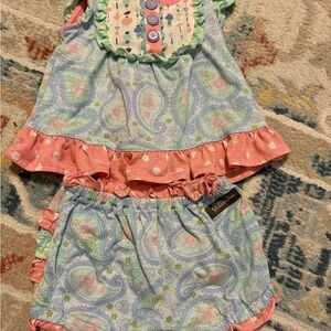 Matilda Jane Pink and Blue Paisley Set